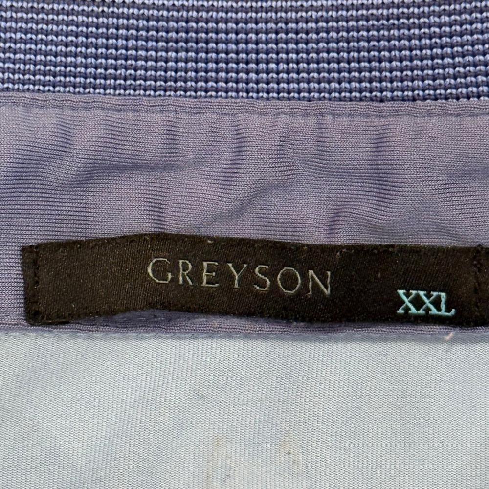 Greyson Polo Shirt Men XXL Blue Wolf Print Performance - Picture 3 of 8